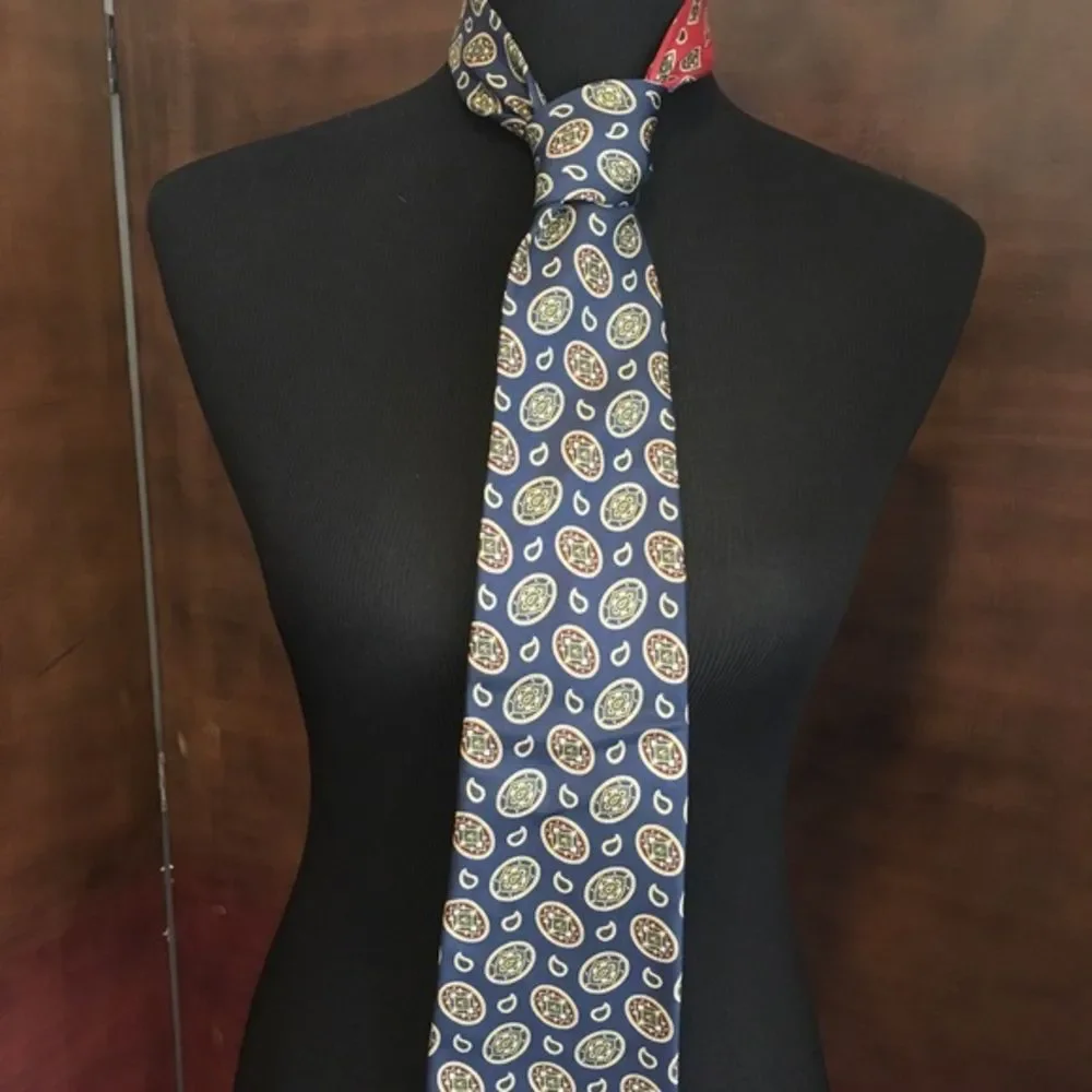 Tommy Hilfiger Paisley Tie Blue Red - Picture 2 of 6